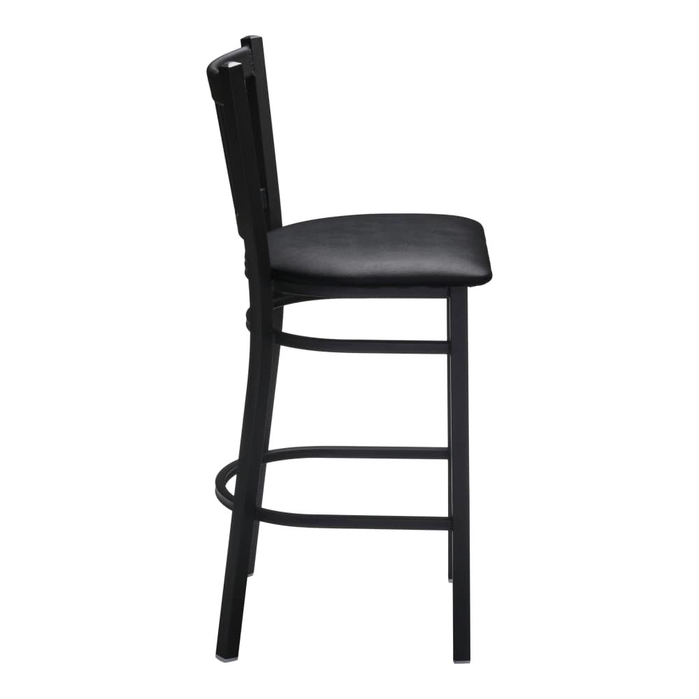 Slatted metal bar stool