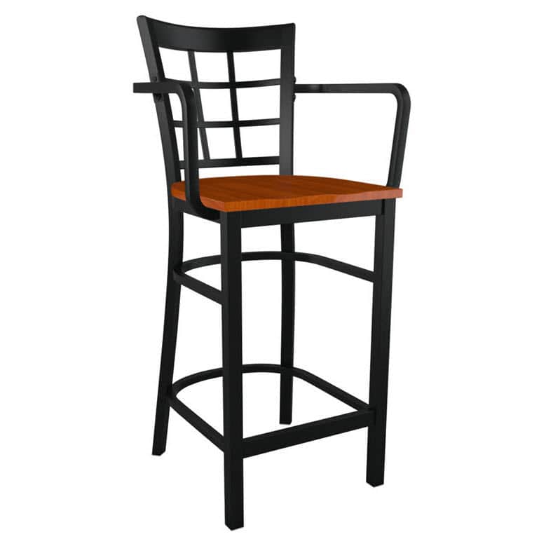 Window-back metal with arms | Bar stool