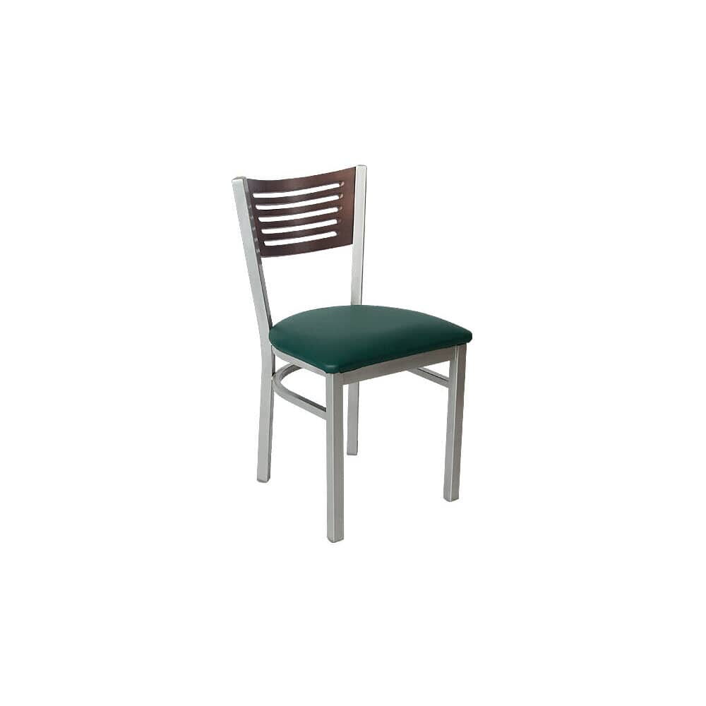 Silver Interchangeable Back Metal Chair with 5 Slats