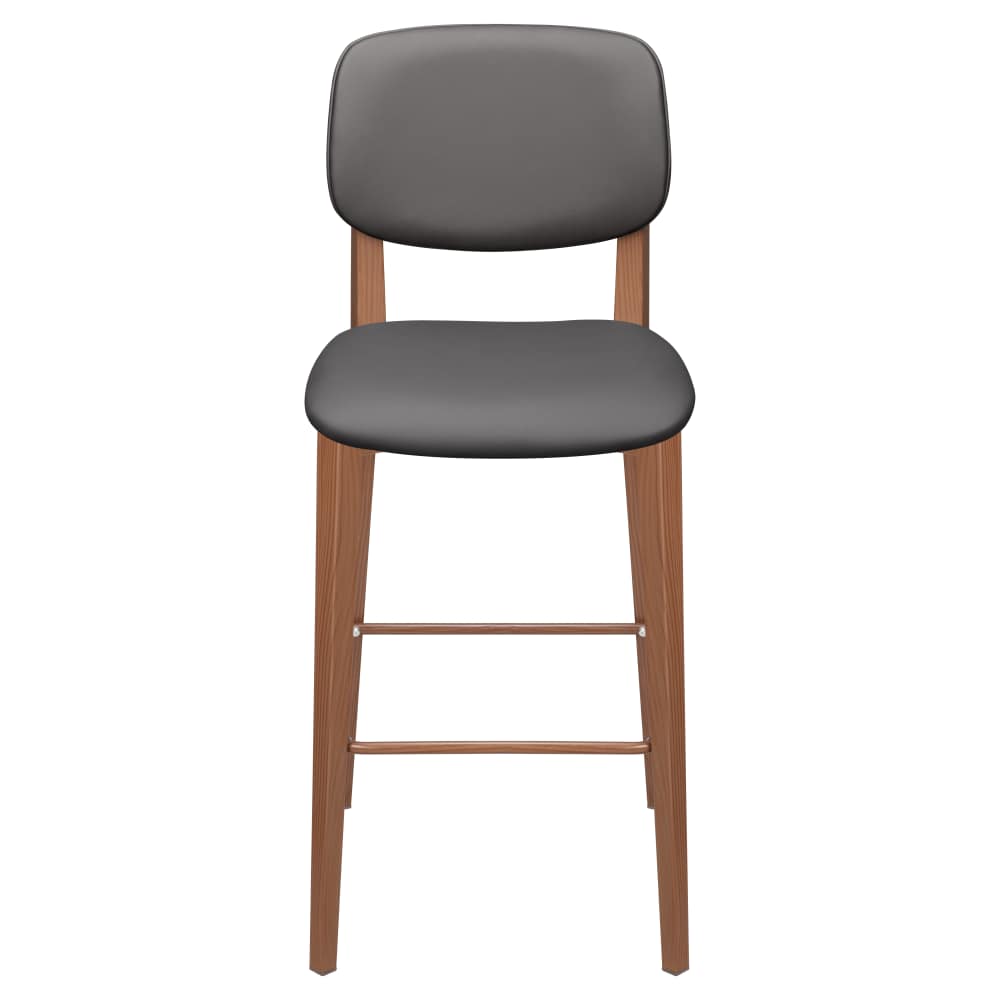 Enzo wood Grain metal with padded back | Bar stool