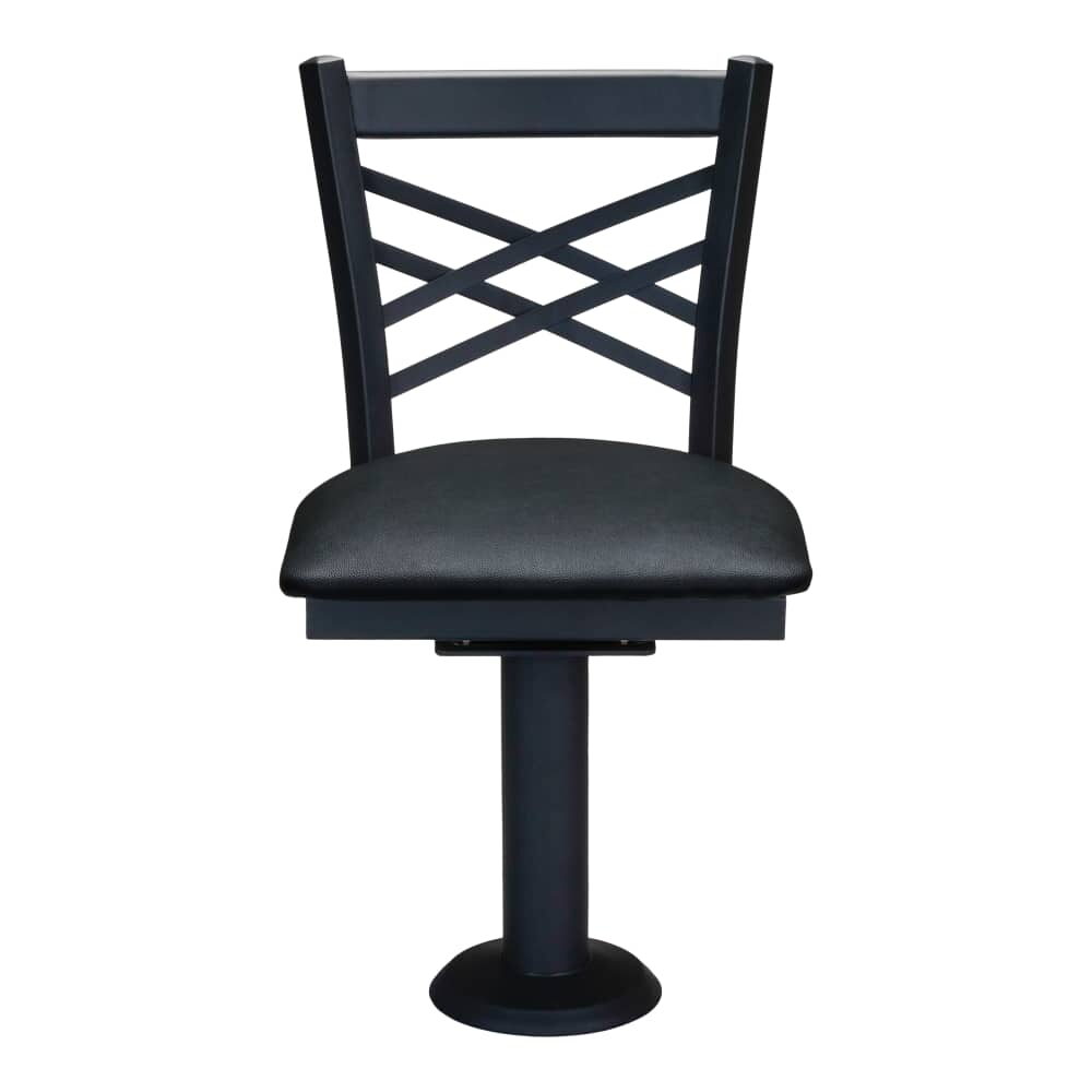 X-Back Bolt-Down Swivel Metal Chair