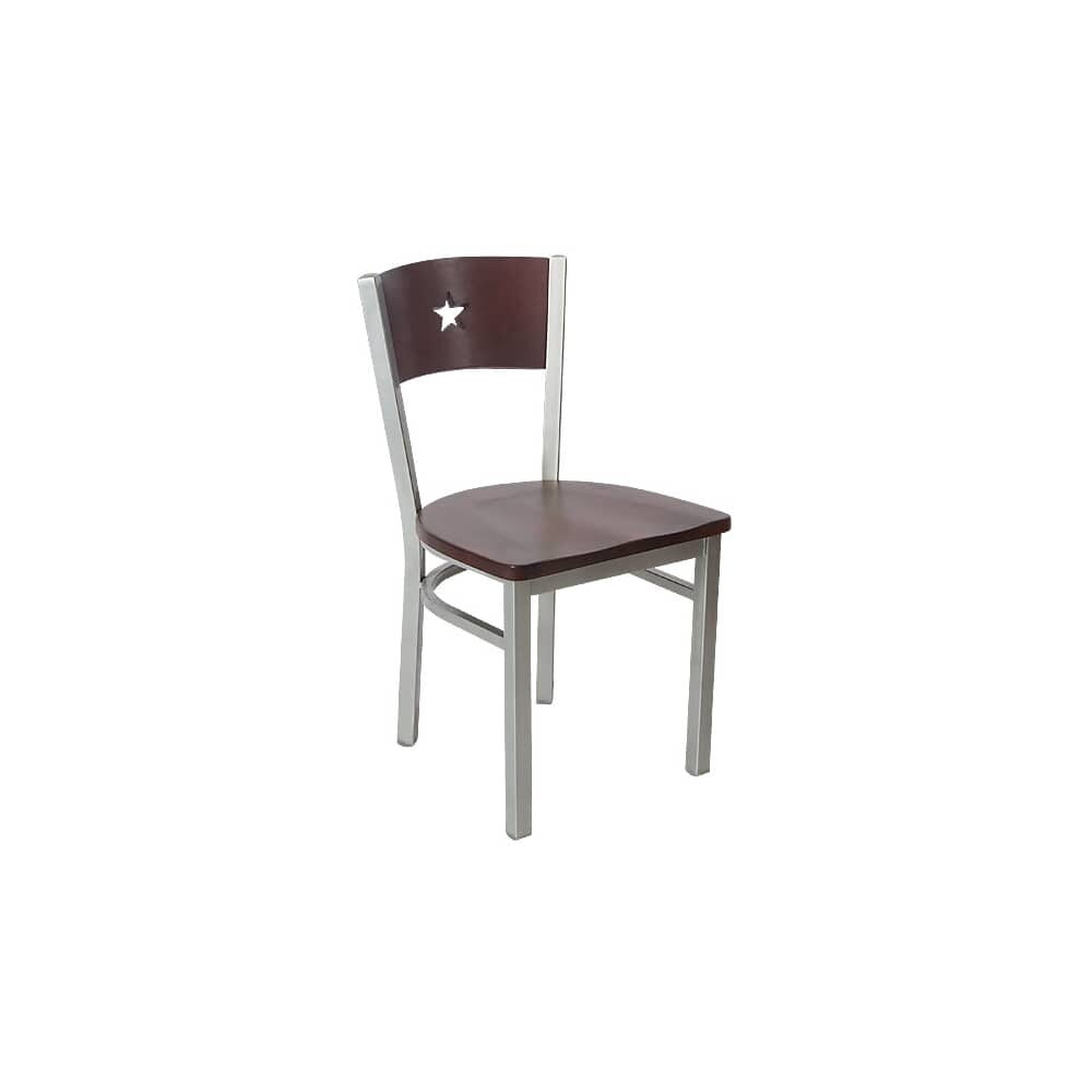 Gray Finish Interchangeable Star Back Metal Chair