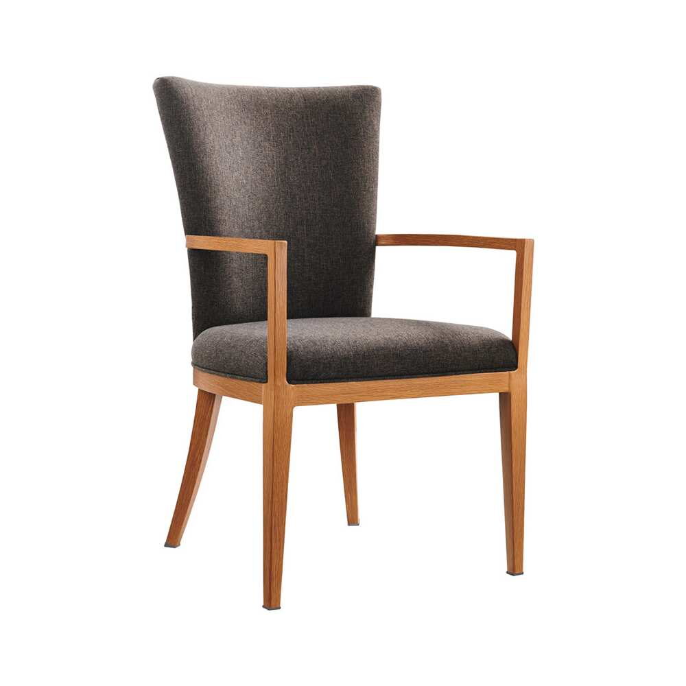 Sereno Wood Grain Aluminum Upholstered Armchair
