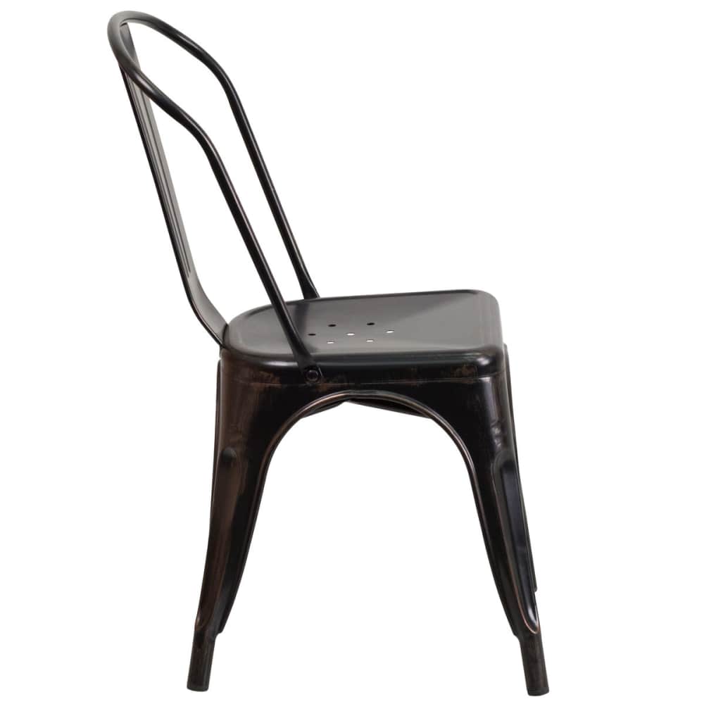 Bistro Style metal in black-Antique gold finish | Dining chair