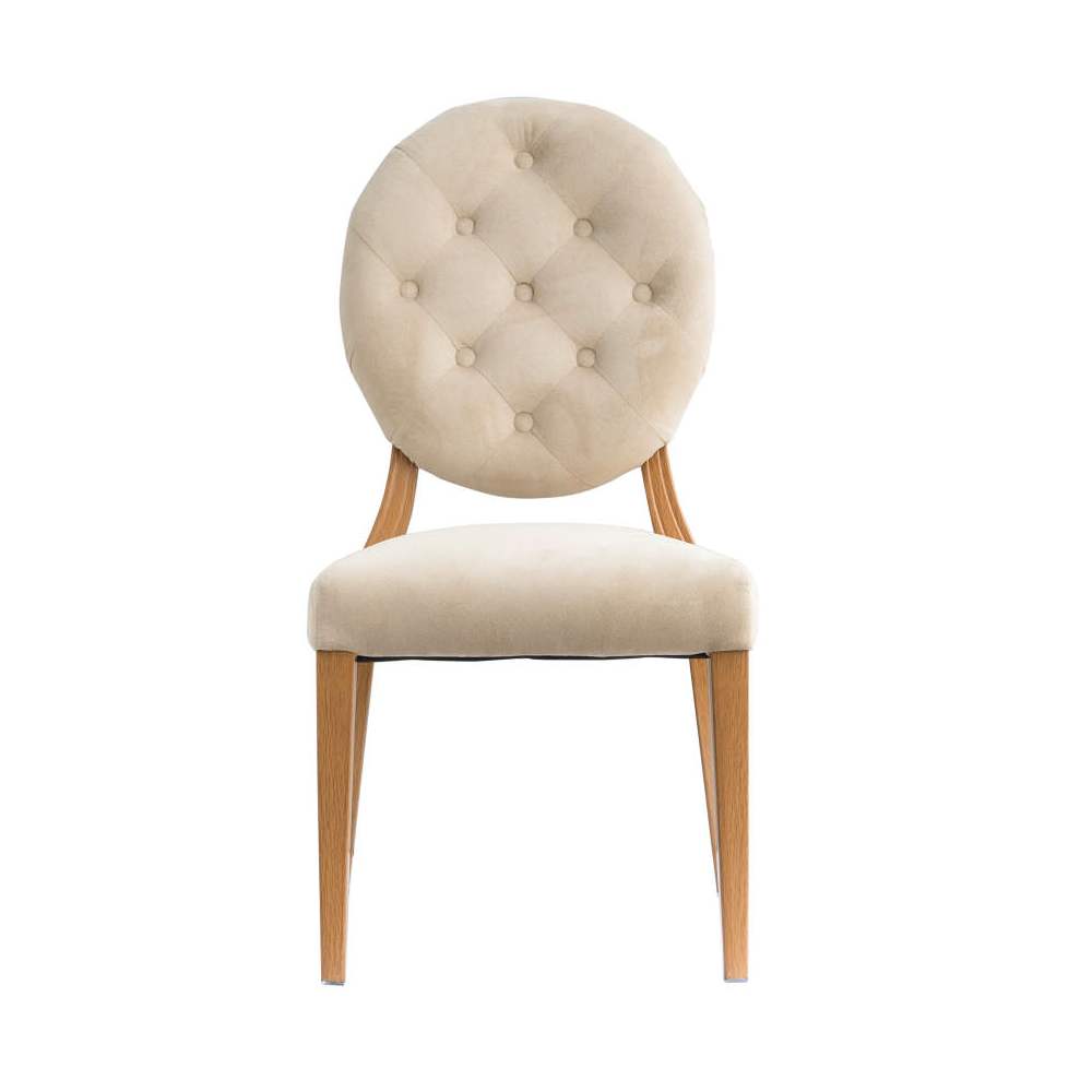 Julianna button tufted back upholstered aluminum | Dining chair