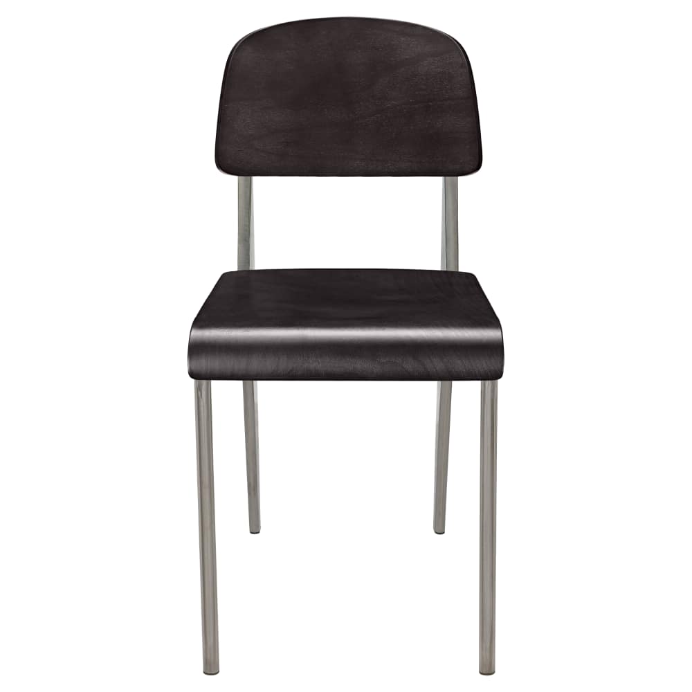 Nico metal with wood back in clear Coat finish | Dining chair