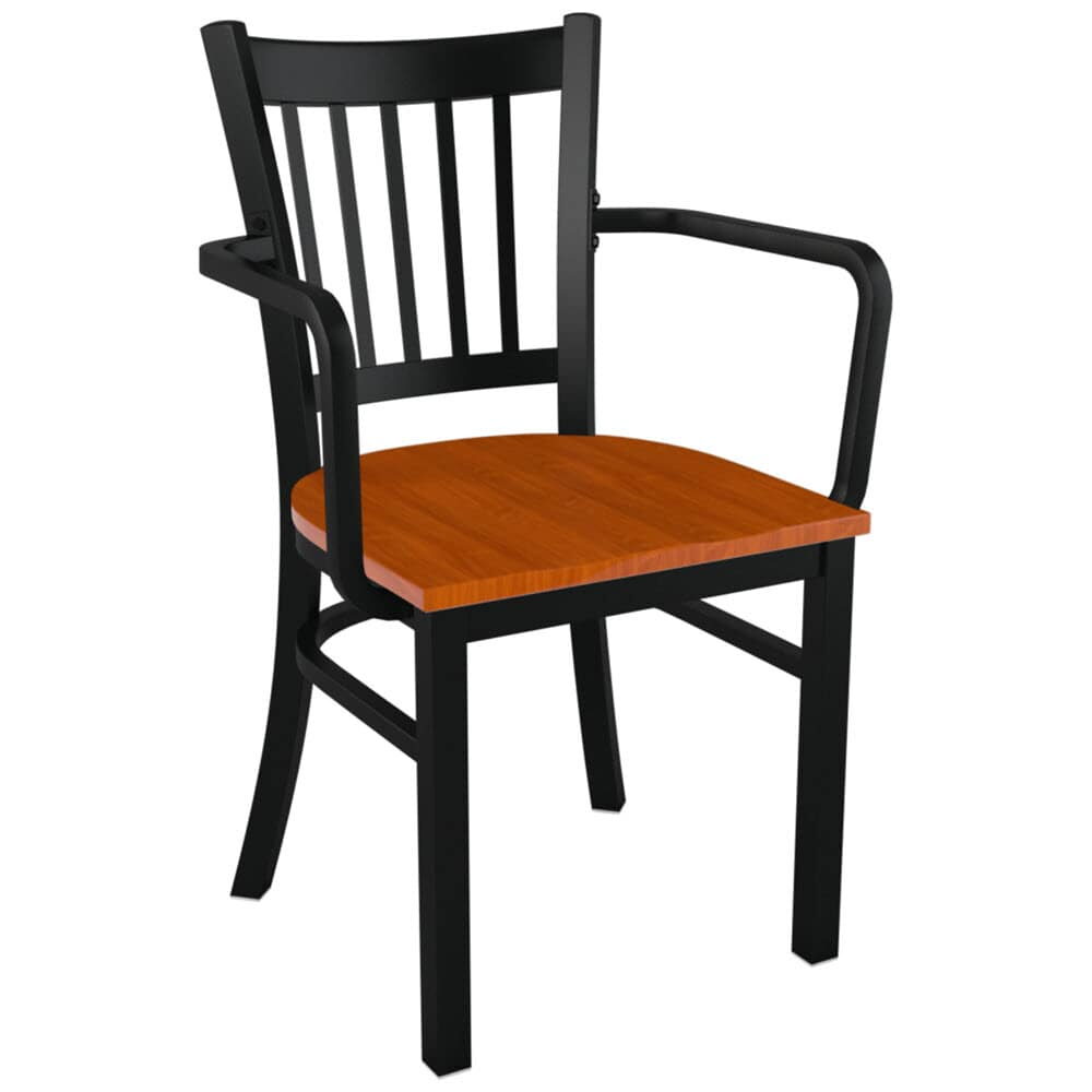 Metal Vertical Slat Chair with Arms