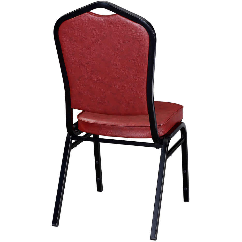 Stack with black frame finish and Wine vinyl | Dining chair