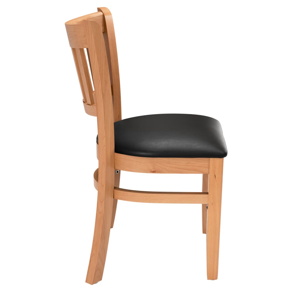 Slatted wood dining chair