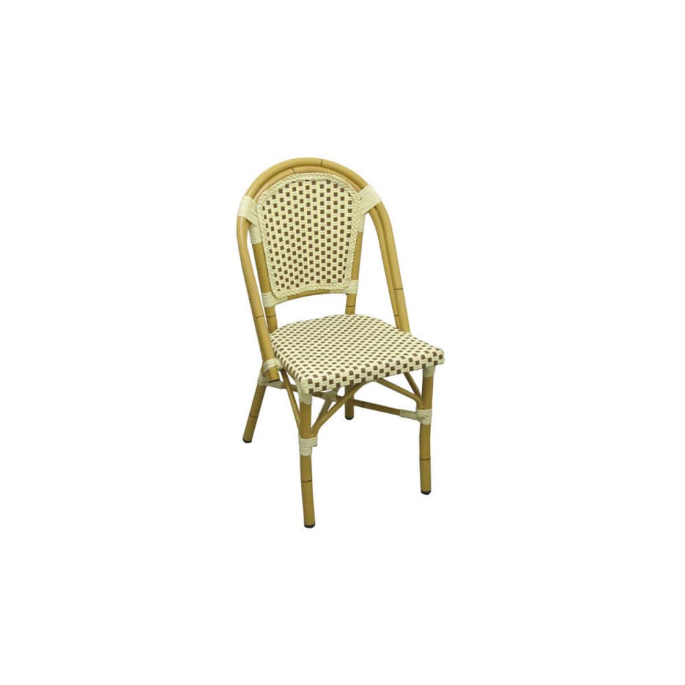 Aluminum bamboo patio with Brown and white rattan | Dining chair