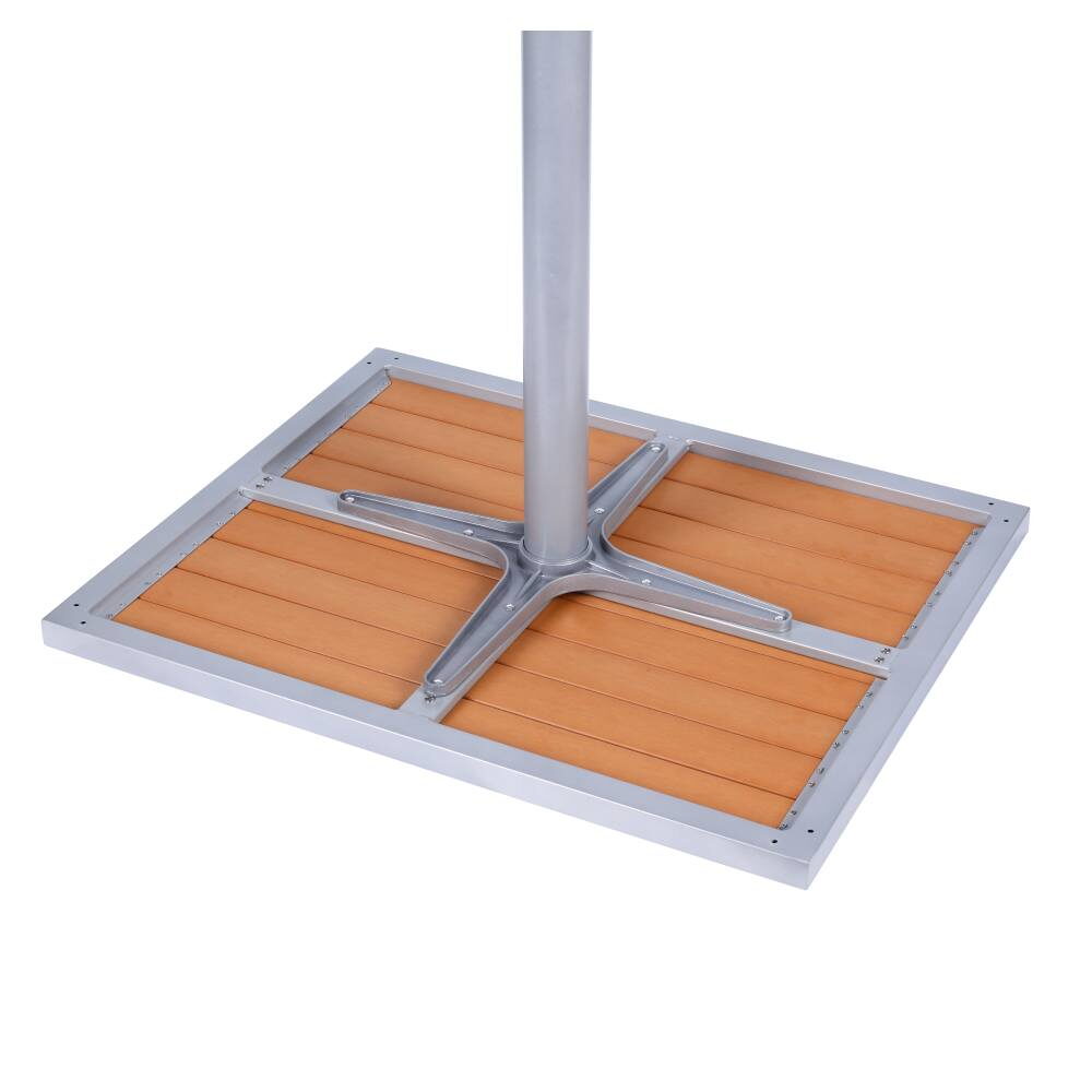 Aluminum Patio Table with Faux Teak Top