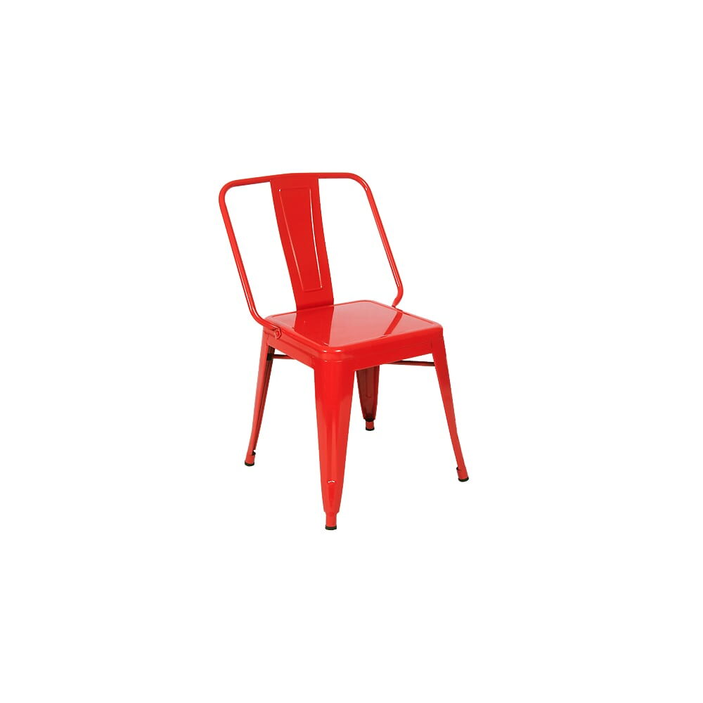 Extra Wide Bistro-Style Metal Chair in Red Finish