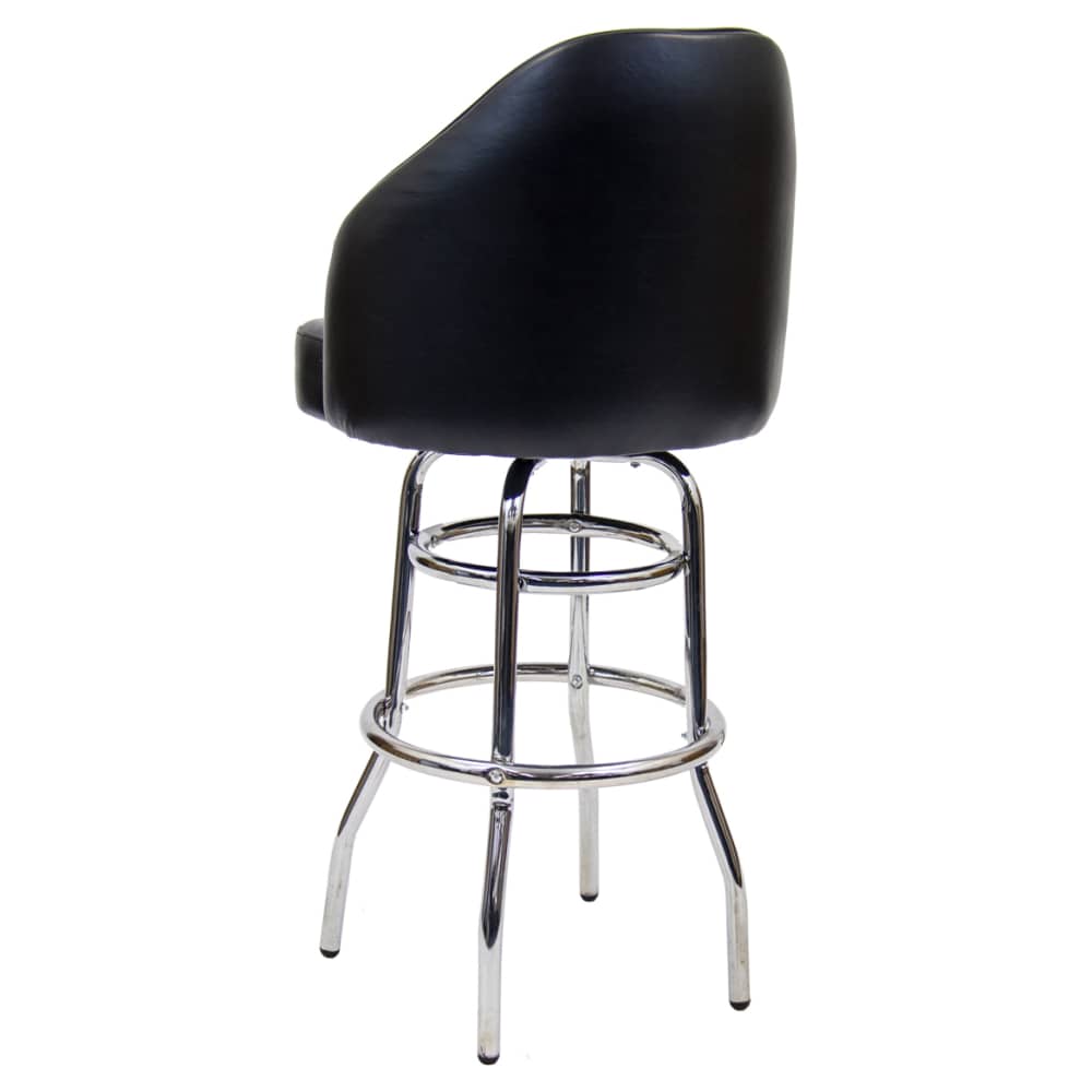 Chrome swivel with double ring and extra curved seat | Bar stool