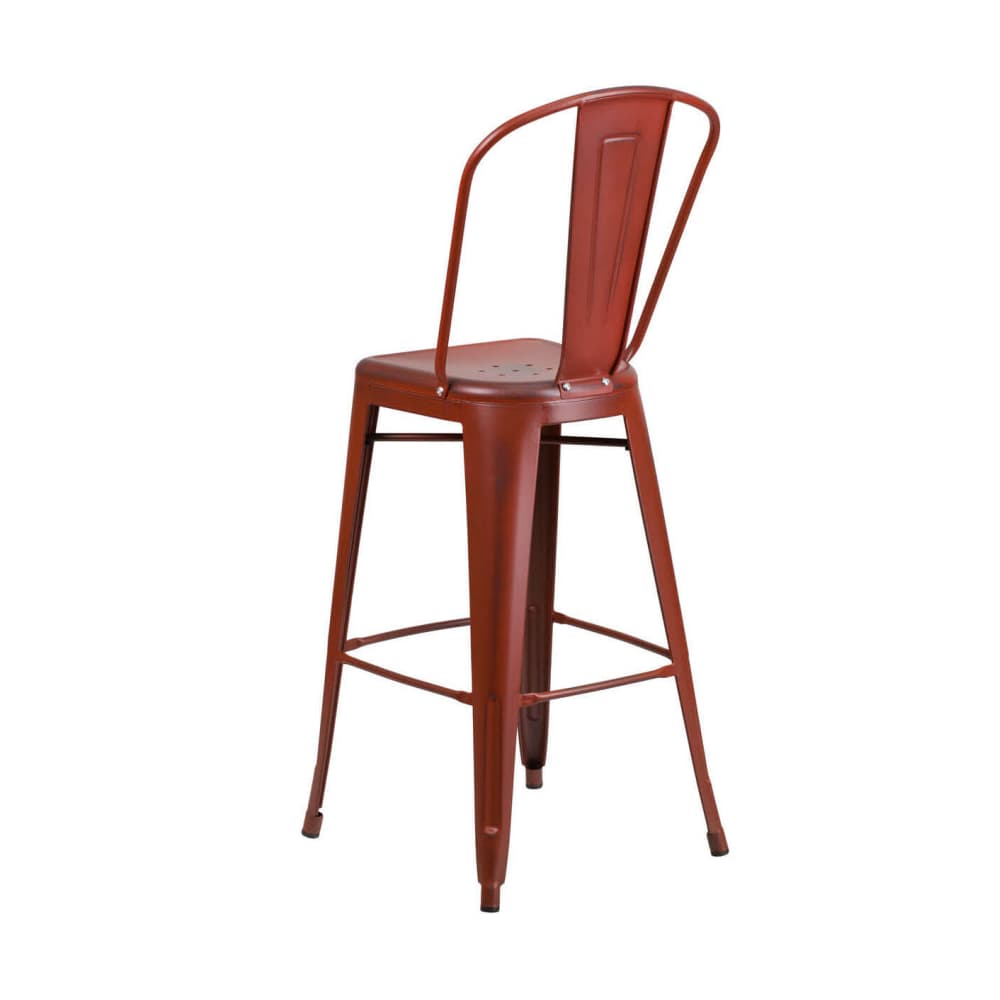 Distressed red Bistro Style | Bar stool