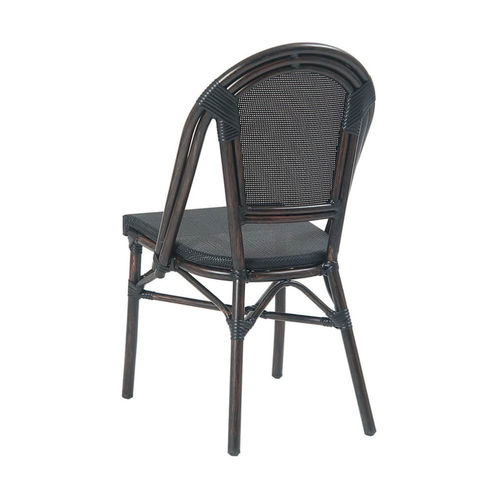 Aluminum bamboo patio with black rattan (FRU-ERAT-83) | Dining chair