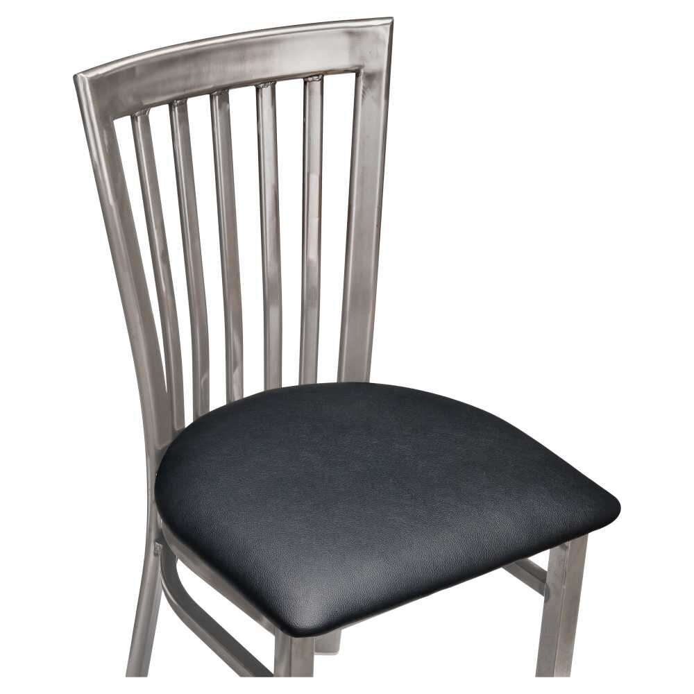 Clear Coat Elongated Back Metal Chair