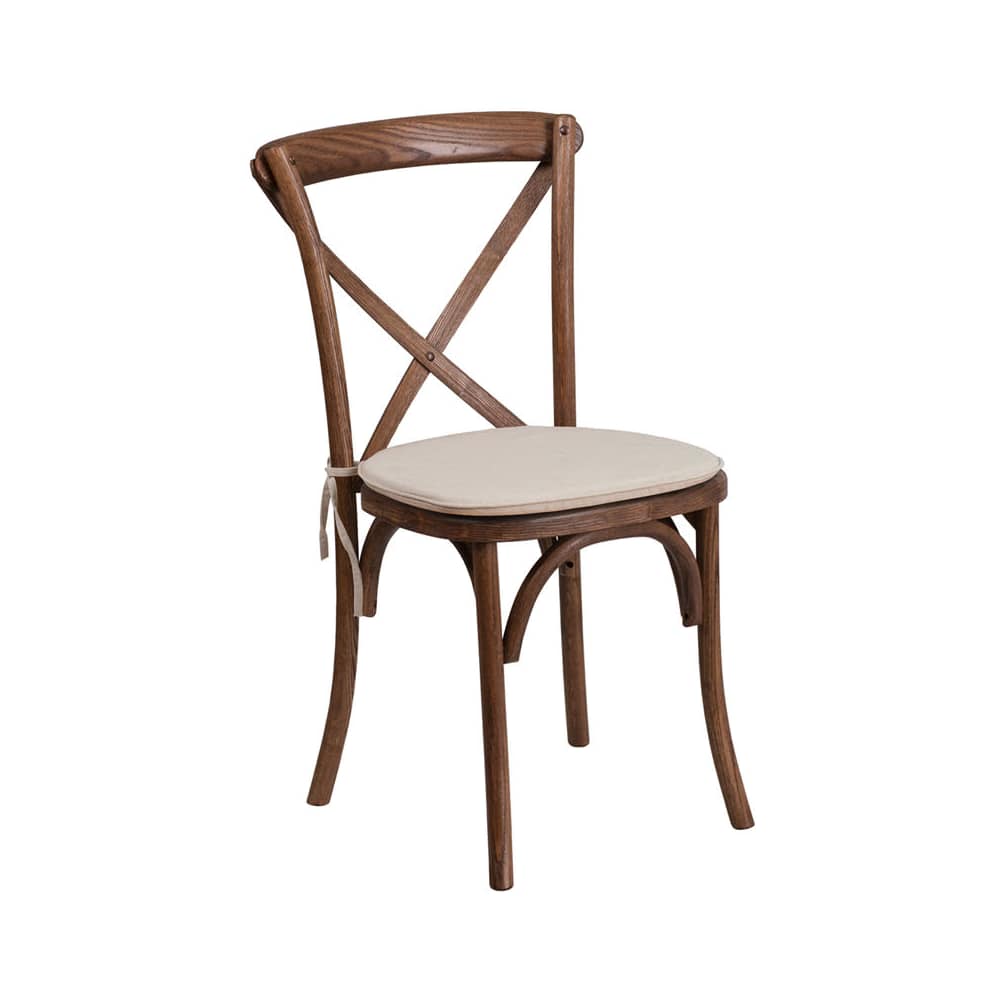 Stackable X back wood with Cushioned seat | Dining chair