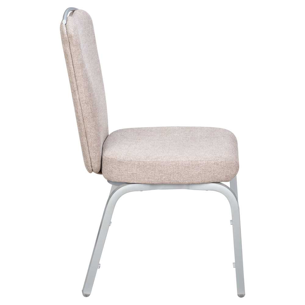 Cross back aluminum dining chair