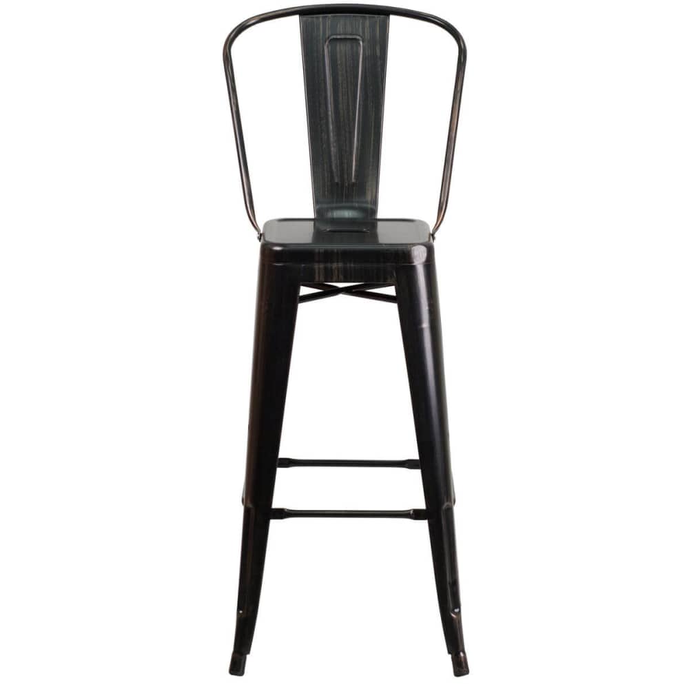 Antique black and gold Bistro Style metal | Bar stool