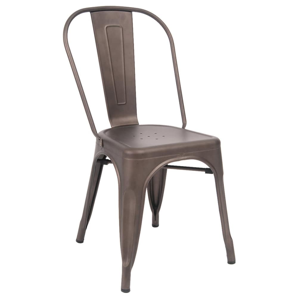 Bistro Style metal in dark gray finish | Dining chair