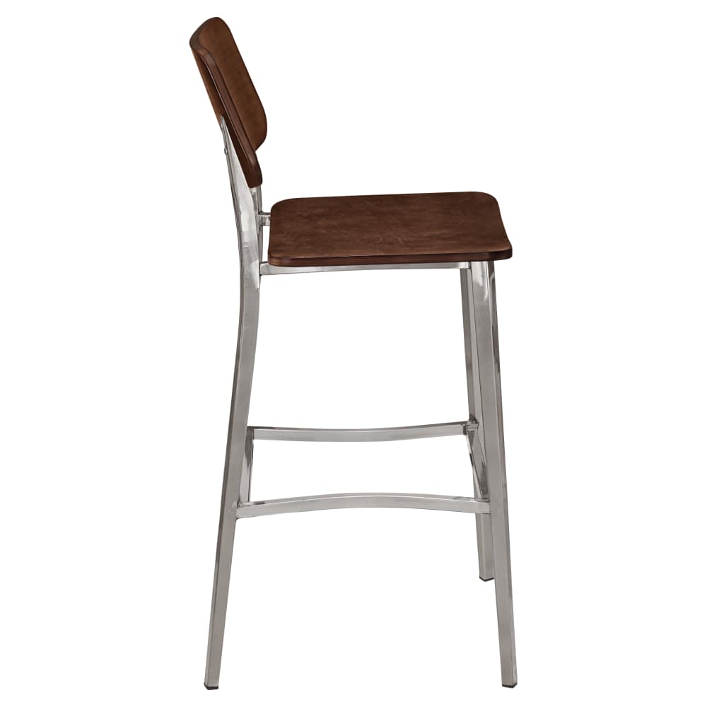 Luca metal with wood back in clear Coat finish | Bar stool