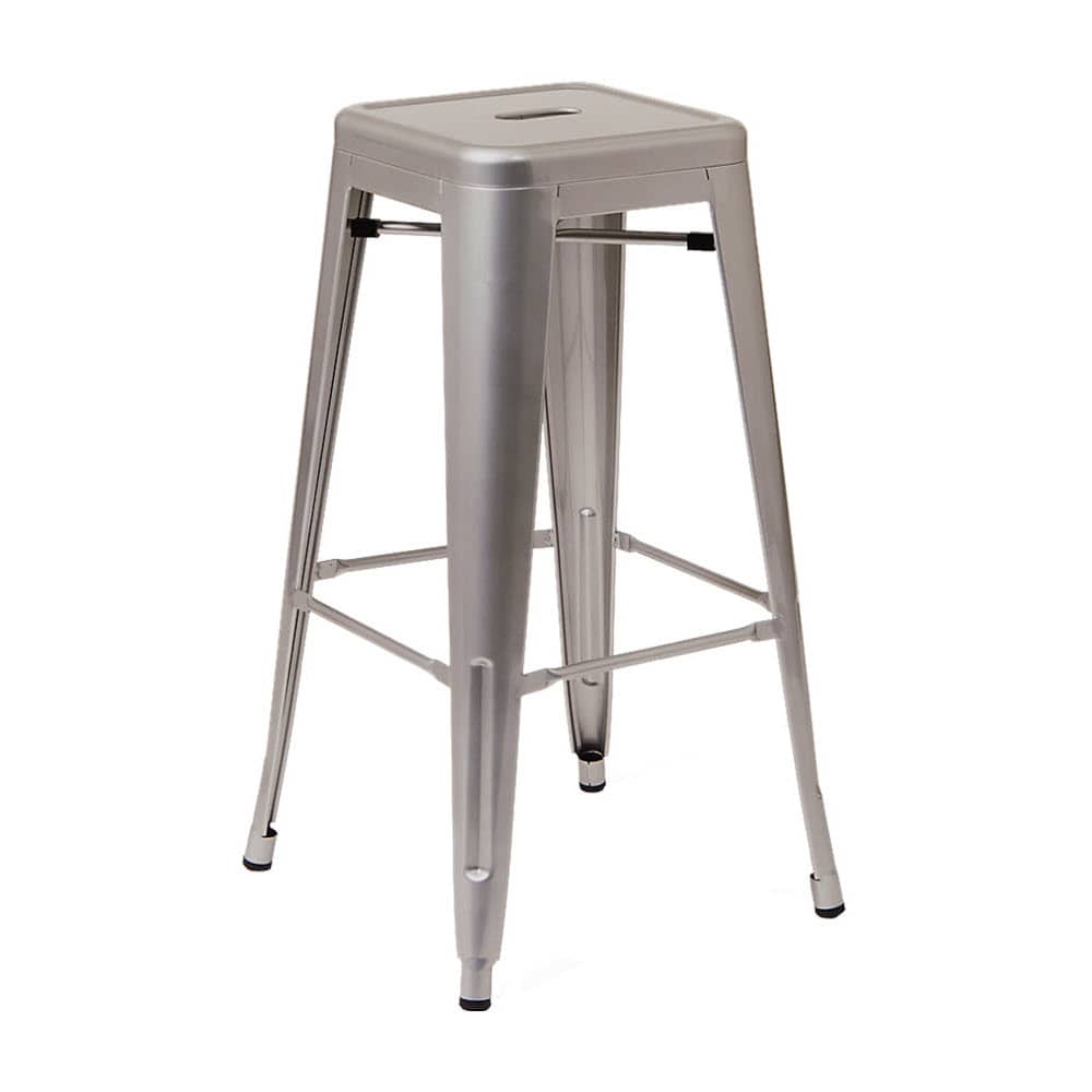 Bistro Style metal Backless in light gray finish | Bar stool