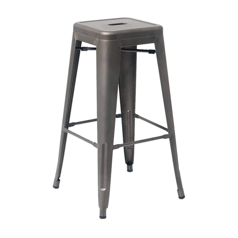 Bistro Style metal Backless in dark gray finish | Bar stool