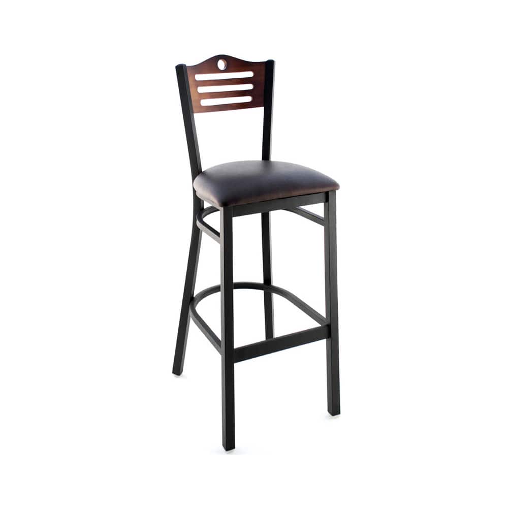 Slatted metal bar stool