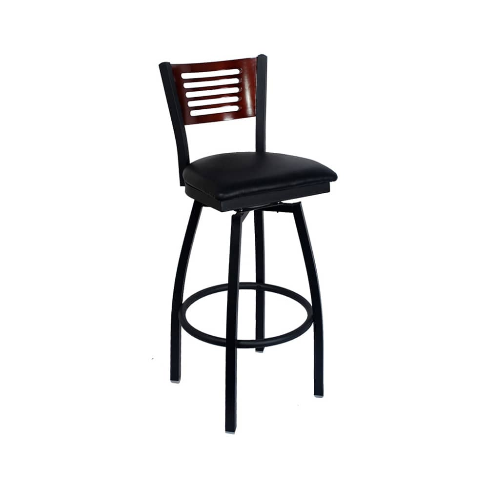 Slatted metal bar stool