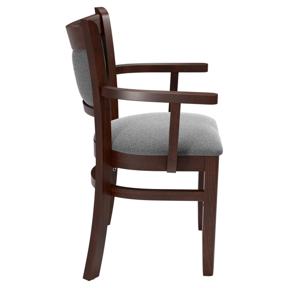 Padded Back Wood Chair with Arms