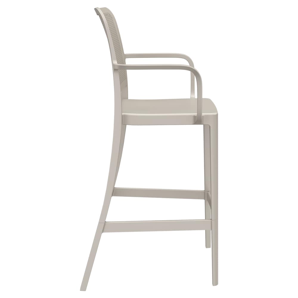 Rowan perforated outdoor resin with arms | Bar stool