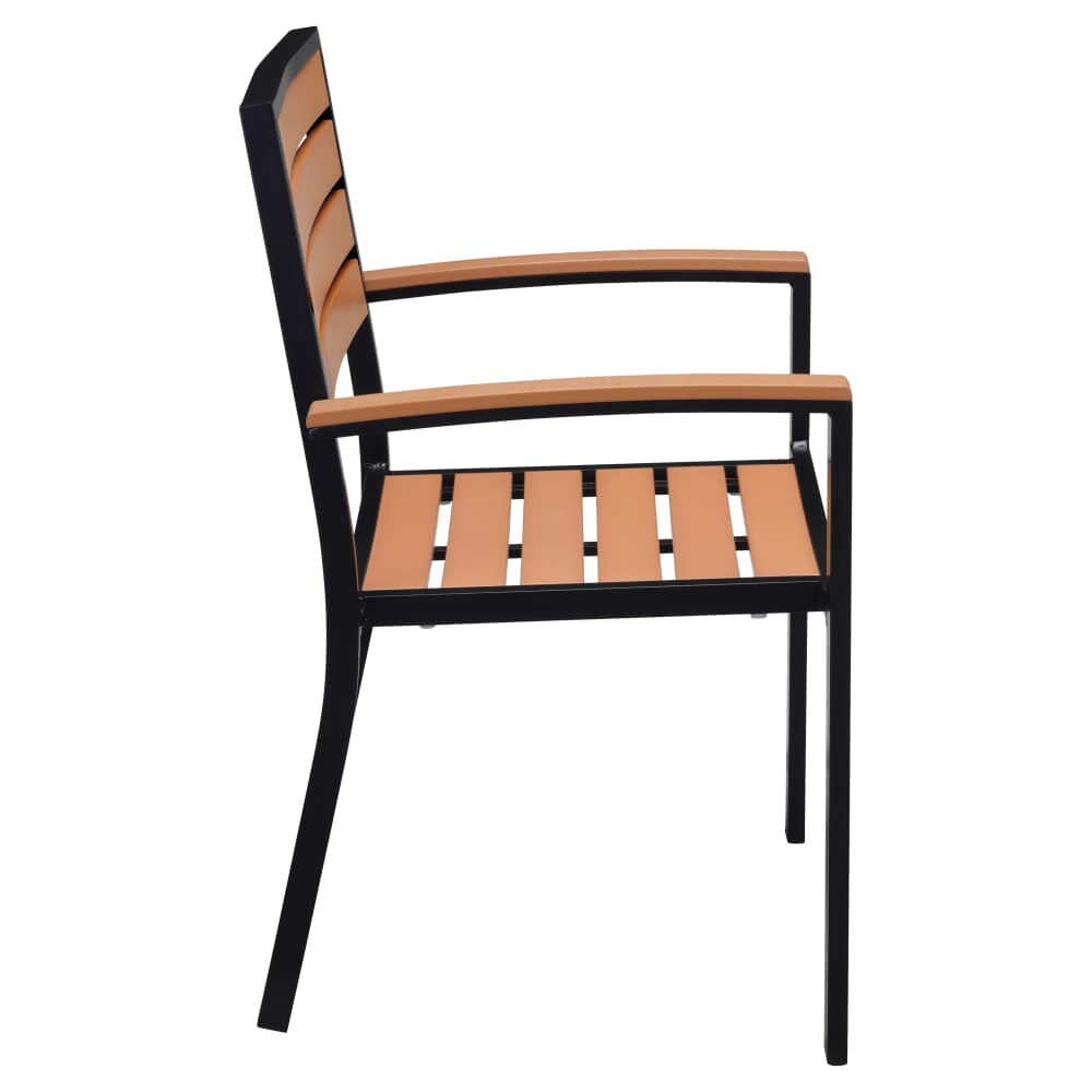 Black Faux Teak Patio Armchair