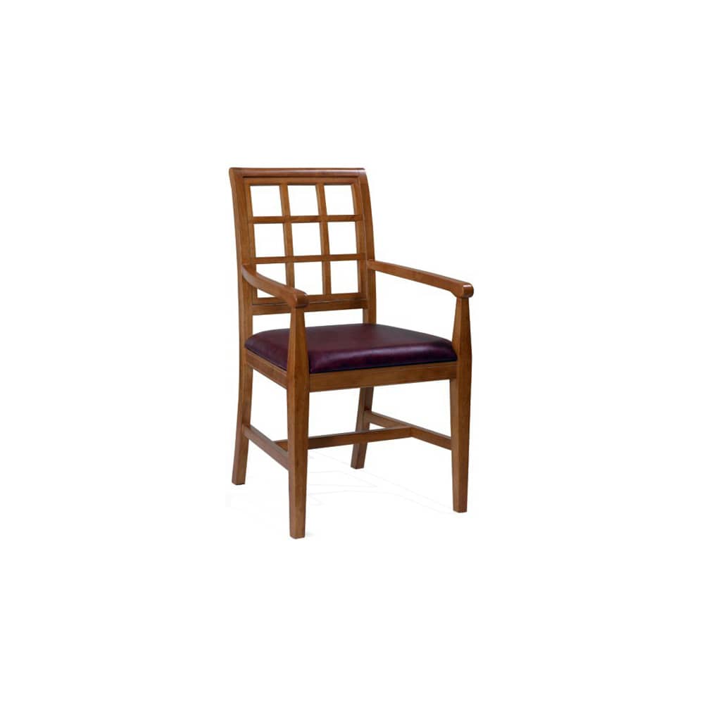 Straight window-back wood | Armchair