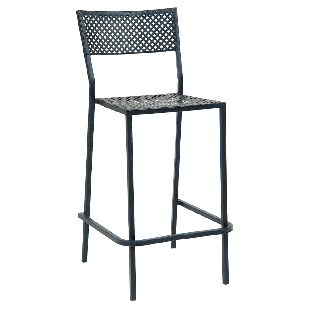 Black Checkered outdoor metal | Bar stool
