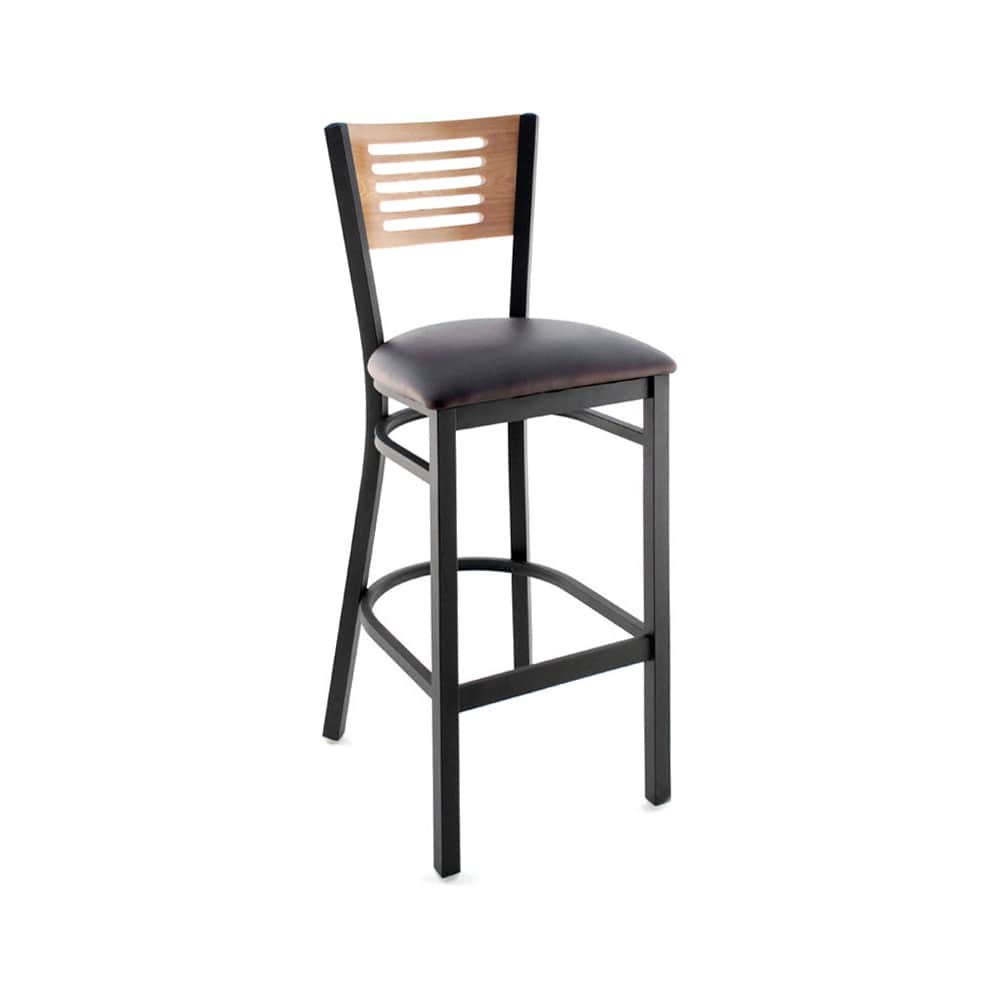 Slatted metal bar stool
