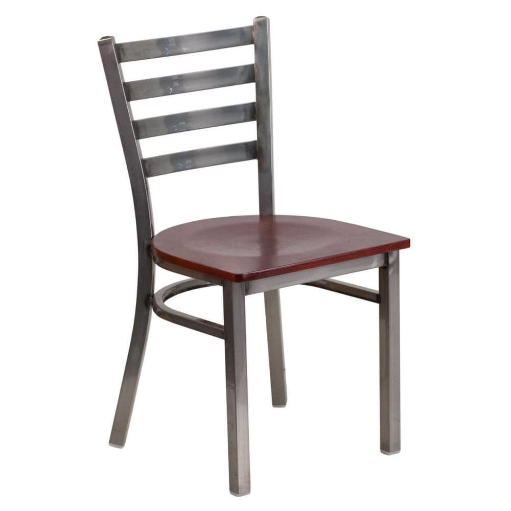 Clear Coat Metal Ladder-Back Chair