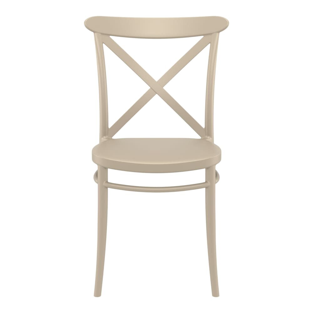 Cross-Back Resin Patio Chair