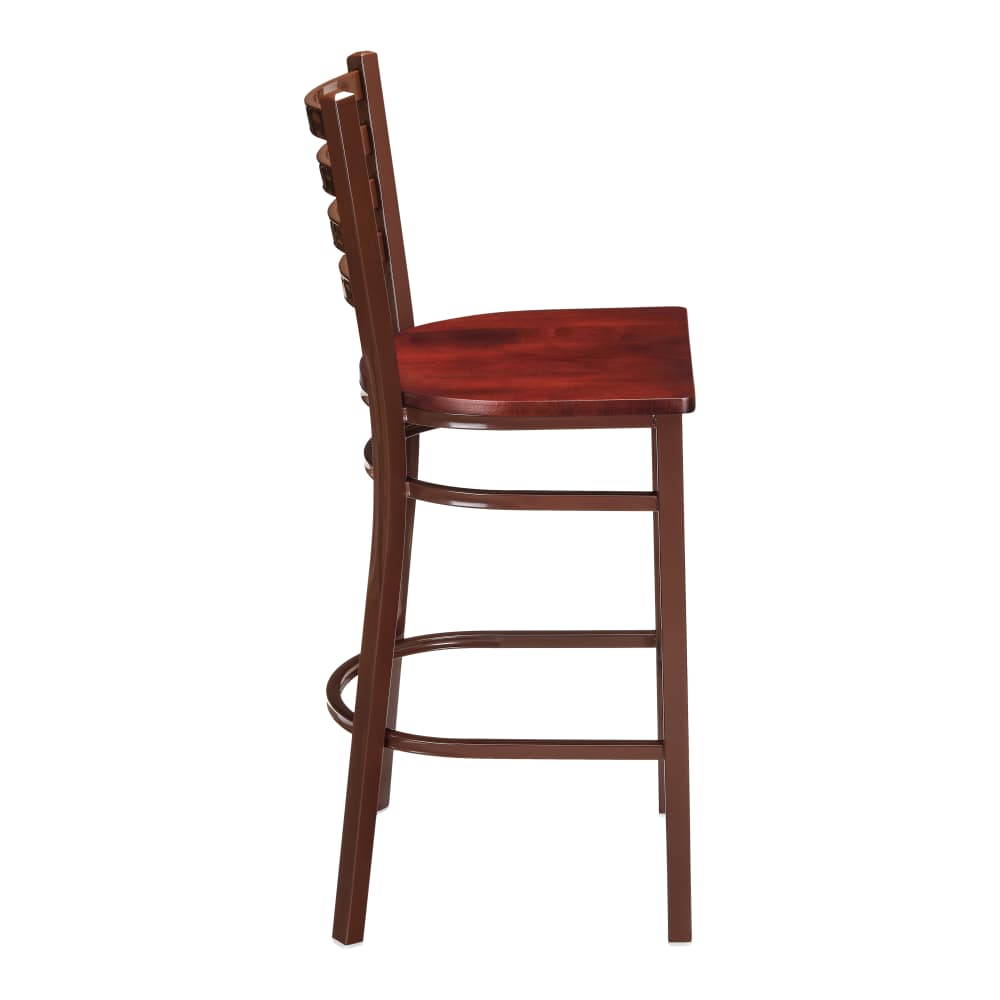 Ladder-back metal with Brown finish | Bar stool
