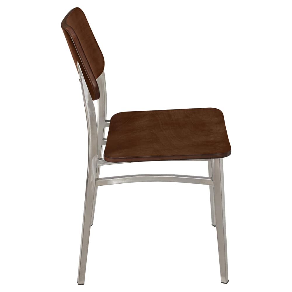 Luca metal with wood back in clear Coat finish | Dining chair
