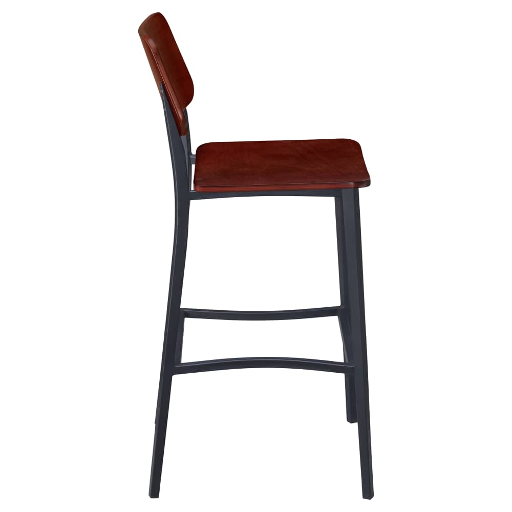 Luca metal with wood back | Bar stool
