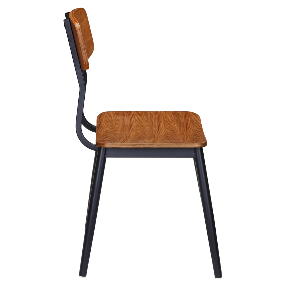 Basel metal with wood back and seat | Dining chair