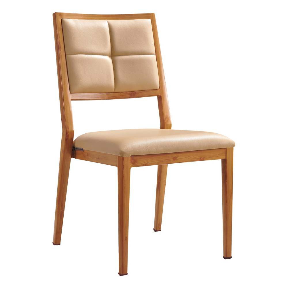 Milano Modern Padded Wood Grain Aluminum Chair