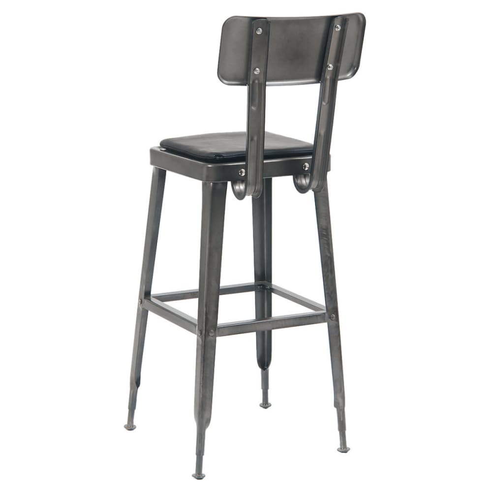 Laurie Bistro-Style metal in dark gray finish | Bar stool
