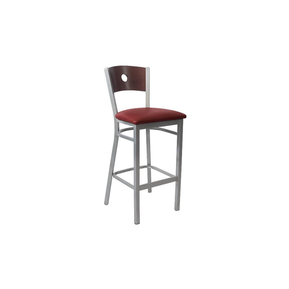 Silver Interchangeable back metal with Circled back | Bar stool