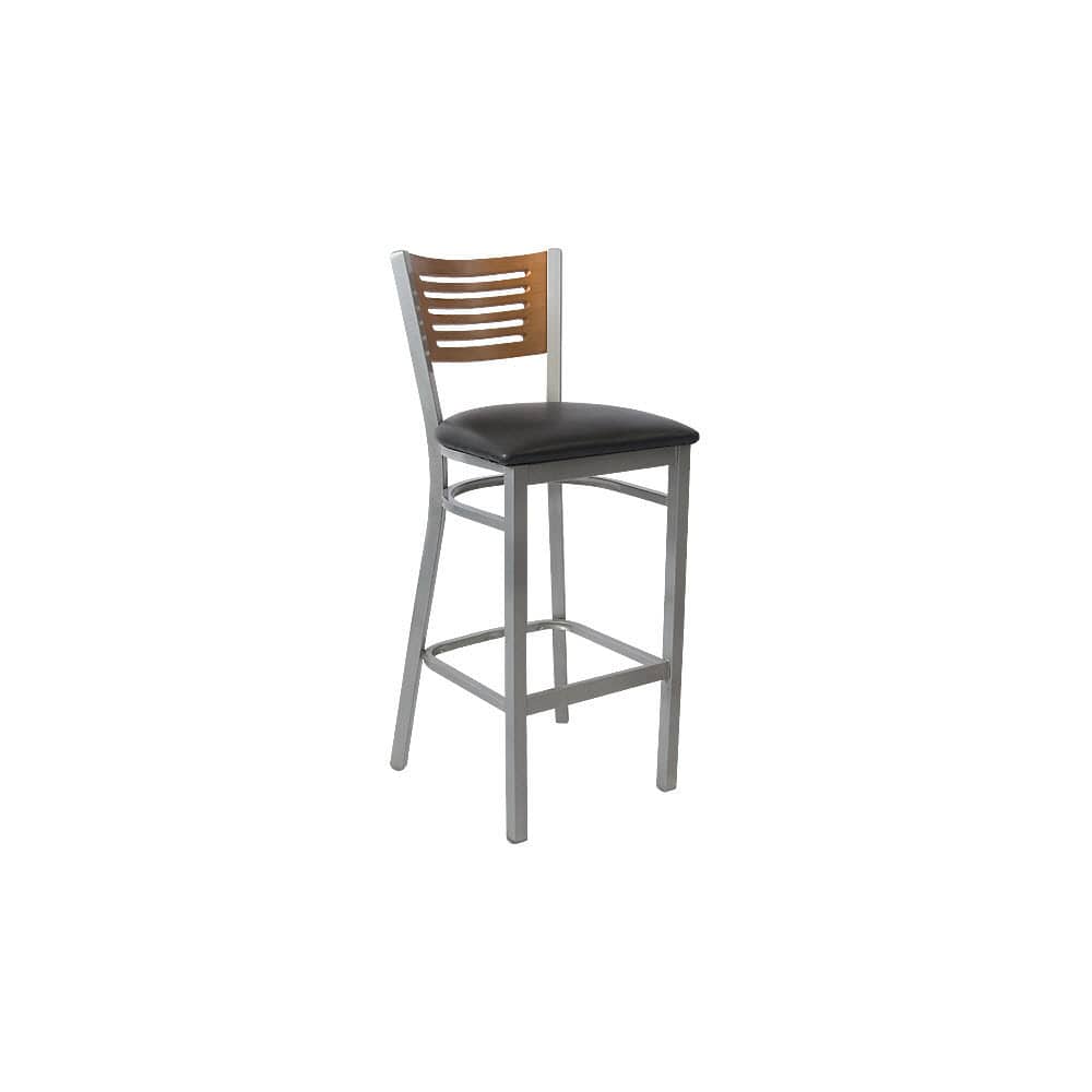 Silver Interchangeable back metal with 5 Slats | Bar stool