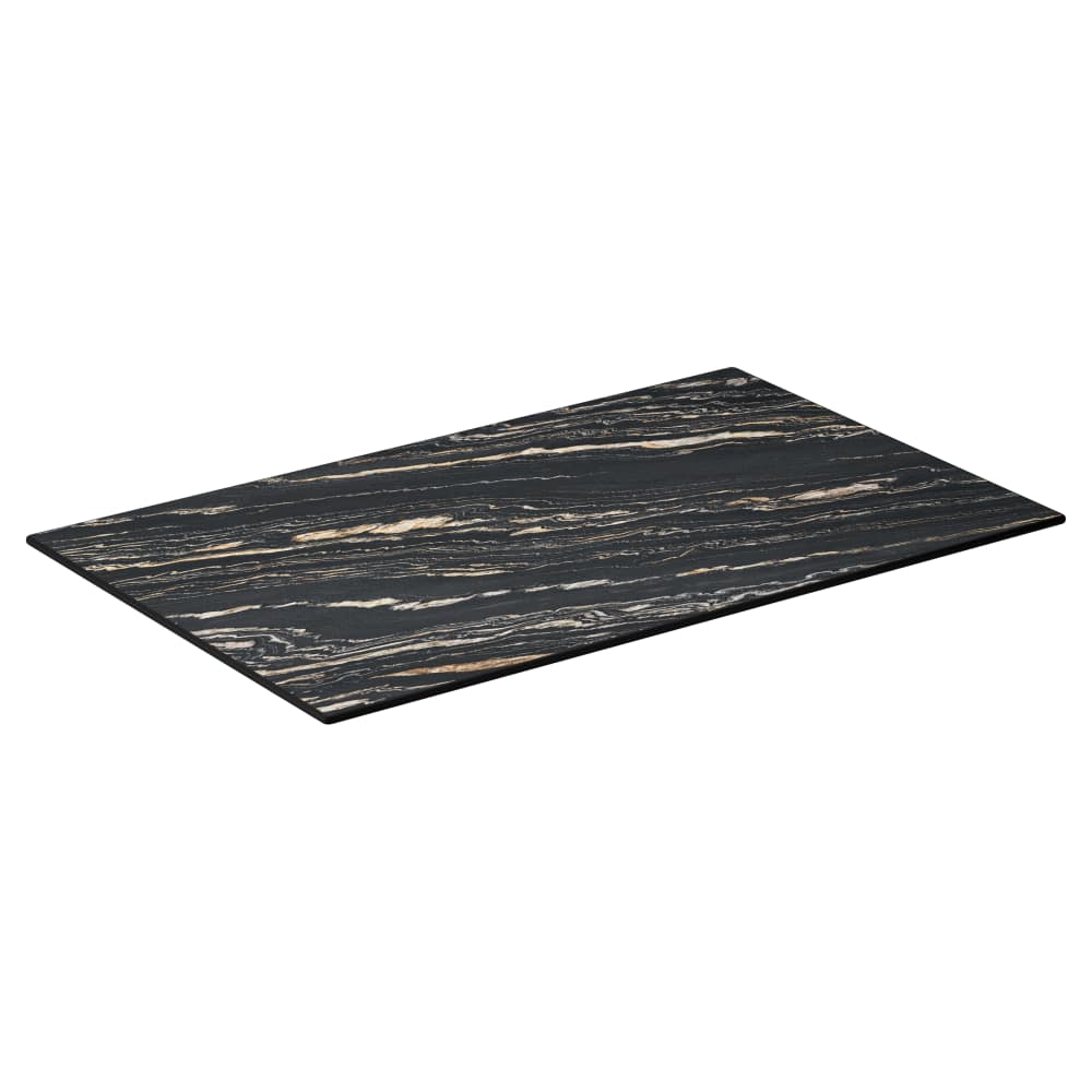 Midnight marble outdoor resin with Phenolic edge | Tabletop