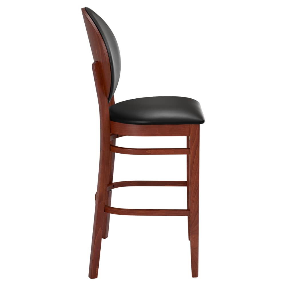 Lorenzo wood wih padded back | Bar stool