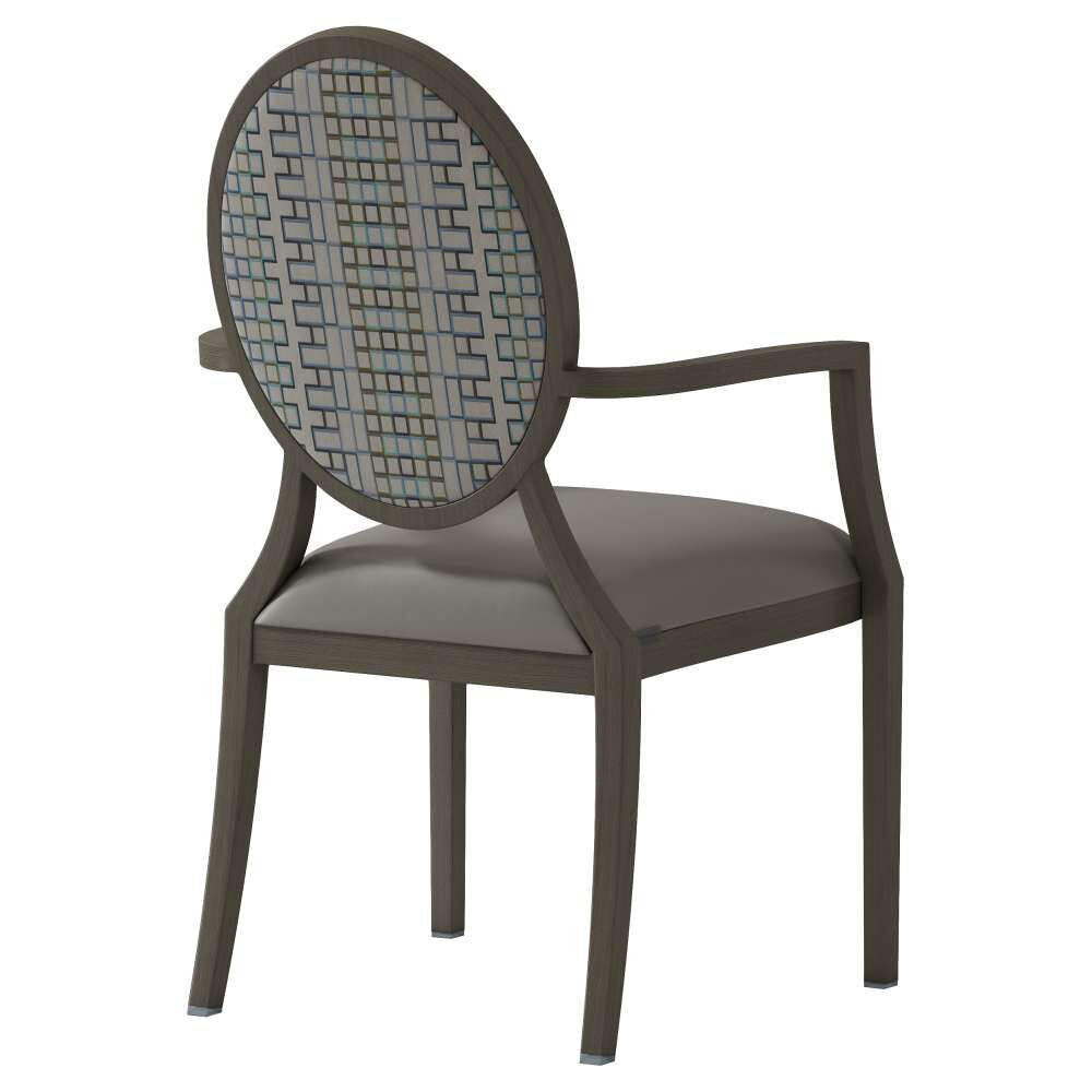 Deco Lotus Back Aluminum Armchair