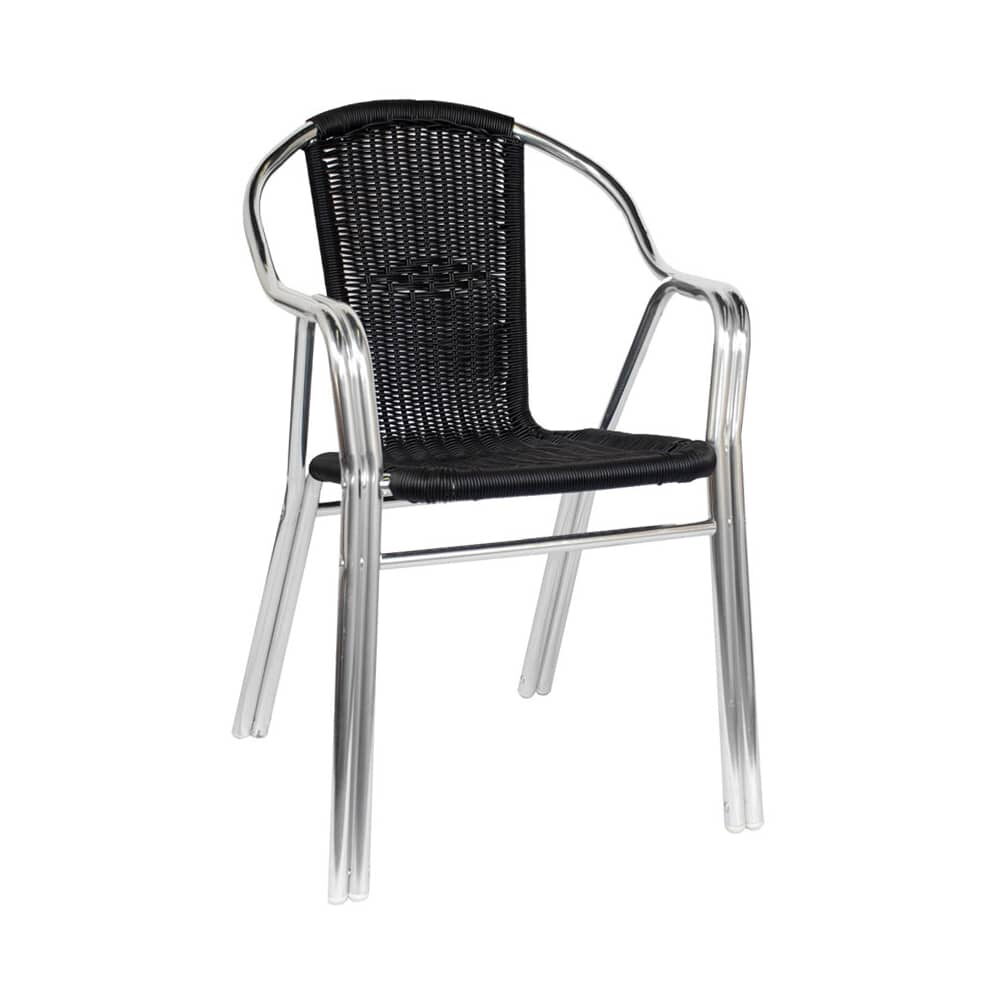 Black Rattan Aluminum Chair