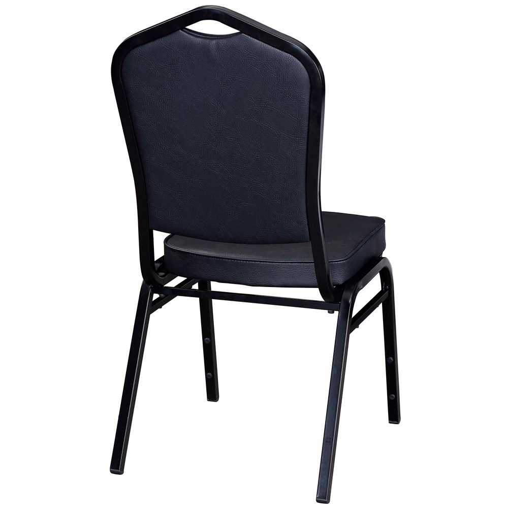 Stack with black frame finish and black vinyl | Dining chair